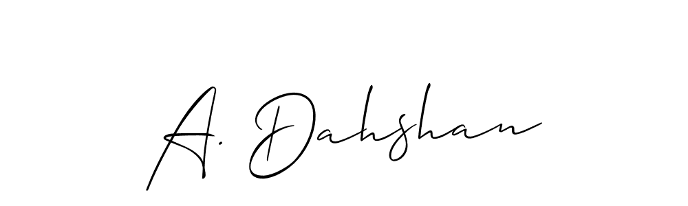 Create a beautiful signature design for name A. Dahshan. With this signature (Allison_Script) fonts, you can make a handwritten signature for free. A. Dahshan signature style 2 images and pictures png