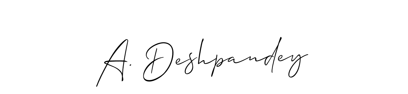 Best and Professional Signature Style for A. Deshpandey. Allison_Script Best Signature Style Collection. A. Deshpandey signature style 2 images and pictures png