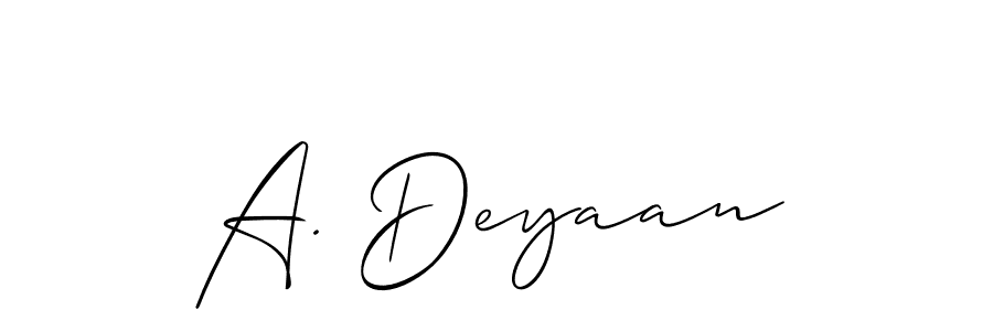 Create a beautiful signature design for name A. Deyaan. With this signature (Allison_Script) fonts, you can make a handwritten signature for free. A. Deyaan signature style 2 images and pictures png