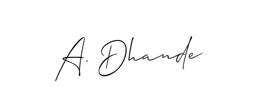 Best and Professional Signature Style for A. Dhande. Allison_Script Best Signature Style Collection. A. Dhande signature style 2 images and pictures png