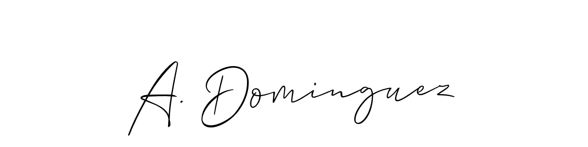 How to make A. Dominguez name signature. Use Allison_Script style for creating short signs online. This is the latest handwritten sign. A. Dominguez signature style 2 images and pictures png