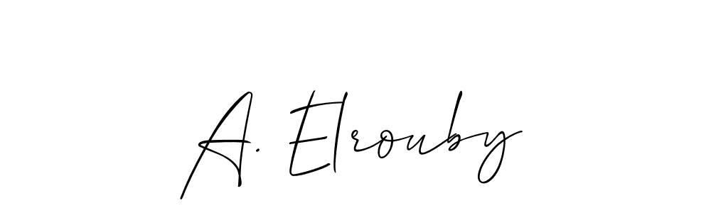 Use a signature maker to create a handwritten signature online. With this signature software, you can design (Allison_Script) your own signature for name A. Elrouby. A. Elrouby signature style 2 images and pictures png