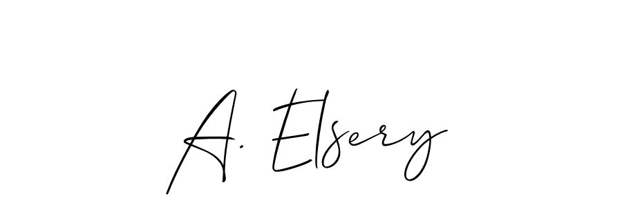 The best way (Allison_Script) to make a short signature is to pick only two or three words in your name. The name A. Elsery include a total of six letters. For converting this name. A. Elsery signature style 2 images and pictures png