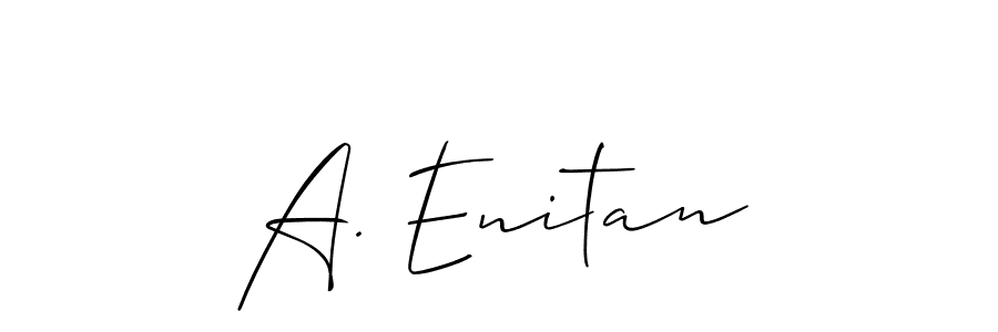 It looks lik you need a new signature style for name A. Enitan. Design unique handwritten (Allison_Script) signature with our free signature maker in just a few clicks. A. Enitan signature style 2 images and pictures png