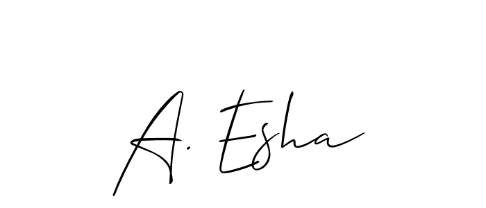 Similarly Allison_Script is the best handwritten signature design. Signature creator online .You can use it as an online autograph creator for name A. Esha. A. Esha signature style 2 images and pictures png