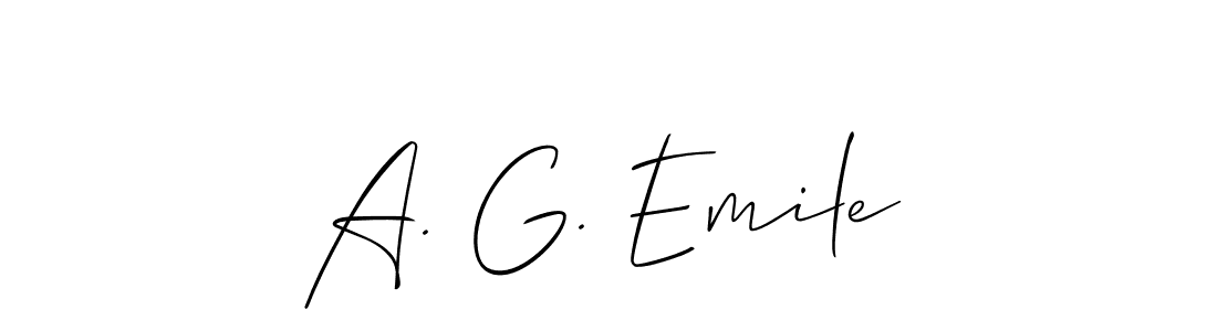 See photos of A. G. Emile official signature by Spectra . Check more albums & portfolios. Read reviews & check more about Allison_Script font. A. G. Emile signature style 2 images and pictures png