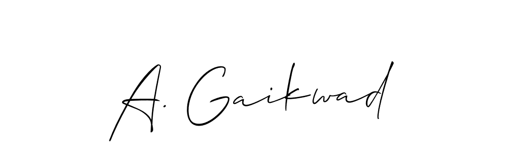 Use a signature maker to create a handwritten signature online. With this signature software, you can design (Allison_Script) your own signature for name A. Gaikwad. A. Gaikwad signature style 2 images and pictures png