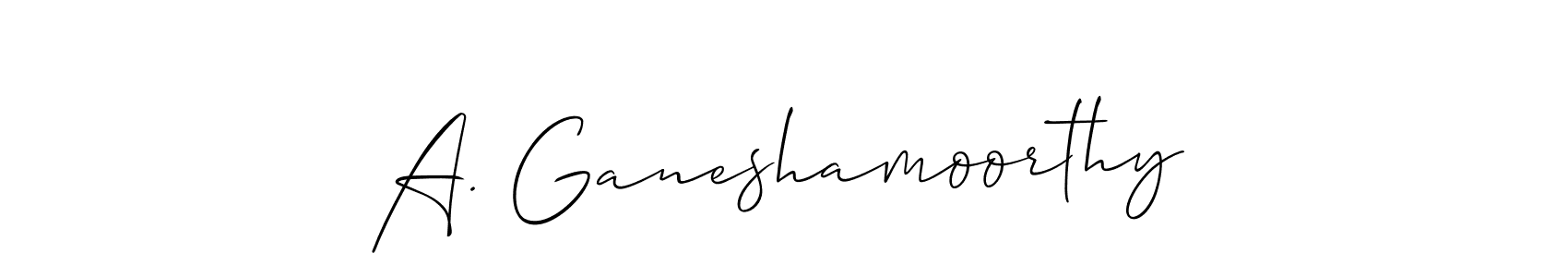 Make a beautiful signature design for name A. Ganeshamoorthy. With this signature (Allison_Script) style, you can create a handwritten signature for free. A. Ganeshamoorthy signature style 2 images and pictures png