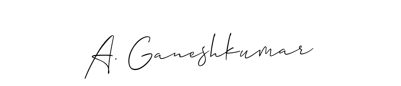 Also You can easily find your signature by using the search form. We will create A. Ganeshkumar name handwritten signature images for you free of cost using Allison_Script sign style. A. Ganeshkumar signature style 2 images and pictures png