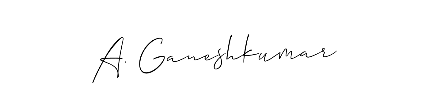 Similarly Allison_Script is the best handwritten signature design. Signature creator online .You can use it as an online autograph creator for name A. Ganeshkumar. A. Ganeshkumar signature style 2 images and pictures png