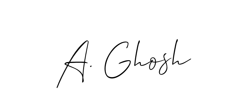 Design your own signature with our free online signature maker. With this signature software, you can create a handwritten (Allison_Script) signature for name A. Ghosh. A. Ghosh signature style 2 images and pictures png