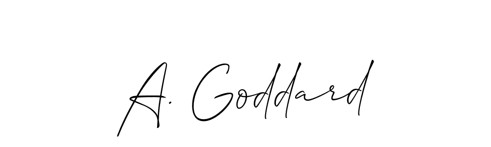 Make a beautiful signature design for name A. Goddard. With this signature (Allison_Script) style, you can create a handwritten signature for free. A. Goddard signature style 2 images and pictures png