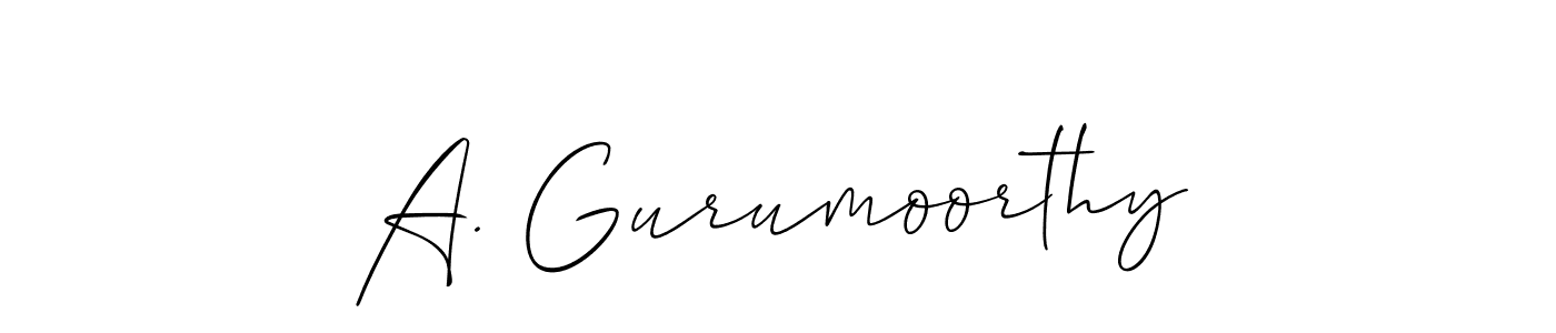 You should practise on your own different ways (Allison_Script) to write your name (A. Gurumoorthy) in signature. don't let someone else do it for you. A. Gurumoorthy signature style 2 images and pictures png