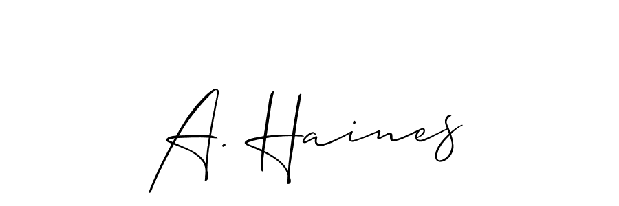 Create a beautiful signature design for name A. Haines. With this signature (Allison_Script) fonts, you can make a handwritten signature for free. A. Haines signature style 2 images and pictures png
