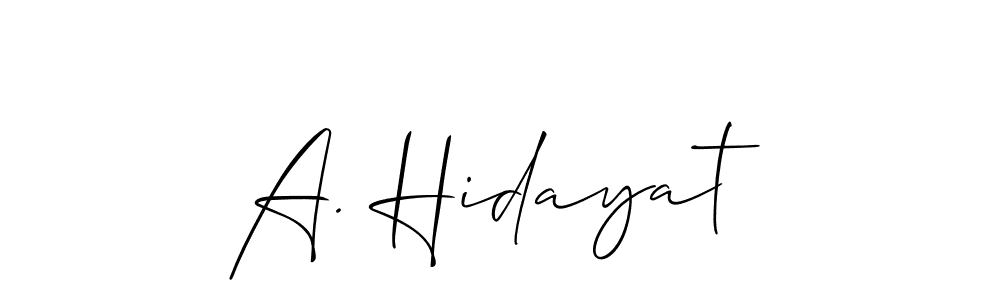 Make a beautiful signature design for name A. Hidayat. Use this online signature maker to create a handwritten signature for free. A. Hidayat signature style 2 images and pictures png