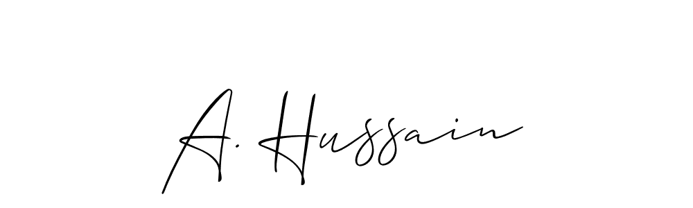 How to make A. Hussain signature? Allison_Script is a professional autograph style. Create handwritten signature for A. Hussain name. A. Hussain signature style 2 images and pictures png