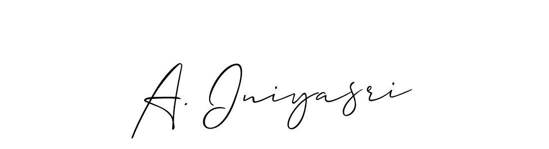 How to make A. Iniyasri name signature. Use Allison_Script style for creating short signs online. This is the latest handwritten sign. A. Iniyasri signature style 2 images and pictures png