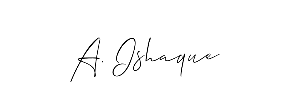 How to make A. Ishaque name signature. Use Allison_Script style for creating short signs online. This is the latest handwritten sign. A. Ishaque signature style 2 images and pictures png