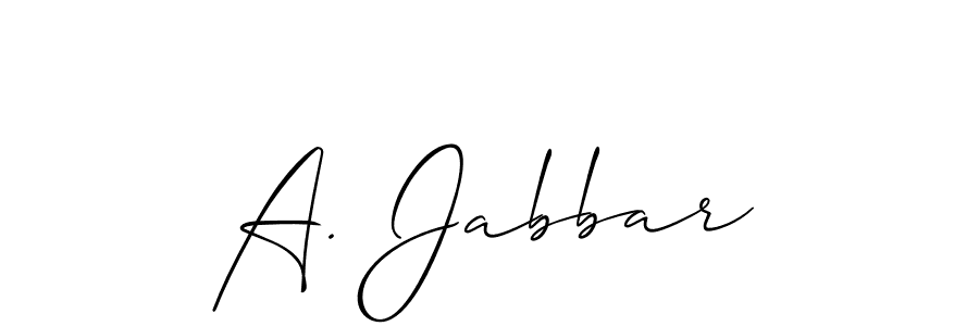 Use a signature maker to create a handwritten signature online. With this signature software, you can design (Allison_Script) your own signature for name A. Jabbar. A. Jabbar signature style 2 images and pictures png