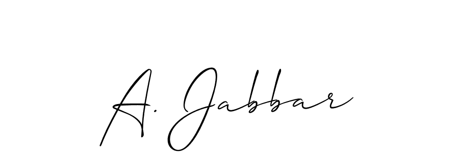 Make a beautiful signature design for name A. Jabbar. With this signature (Allison_Script) style, you can create a handwritten signature for free. A. Jabbar signature style 2 images and pictures png