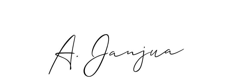 Also we have A. Janjua name is the best signature style. Create professional handwritten signature collection using Allison_Script autograph style. A. Janjua signature style 2 images and pictures png