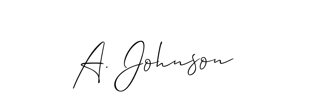You should practise on your own different ways (Allison_Script) to write your name (A. Johnson) in signature. don't let someone else do it for you. A. Johnson signature style 2 images and pictures png