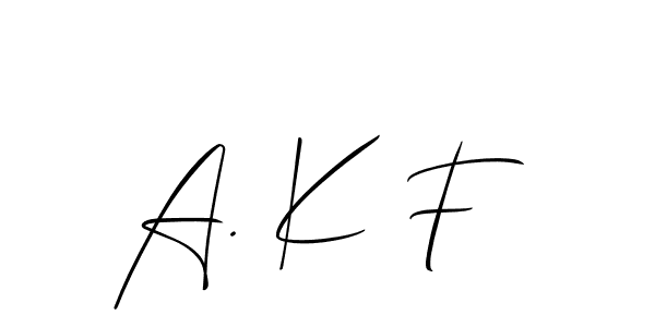 Here are the top 10 professional signature styles for the name A. K F. These are the best autograph styles you can use for your name. A. K F signature style 2 images and pictures png