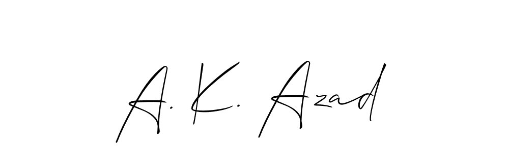 Make a beautiful signature design for name A. K. Azad. With this signature (Allison_Script) style, you can create a handwritten signature for free. A. K. Azad signature style 2 images and pictures png