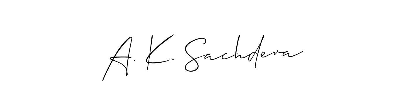 It looks lik you need a new signature style for name A. K. Sachdeva. Design unique handwritten (Allison_Script) signature with our free signature maker in just a few clicks. A. K. Sachdeva signature style 2 images and pictures png