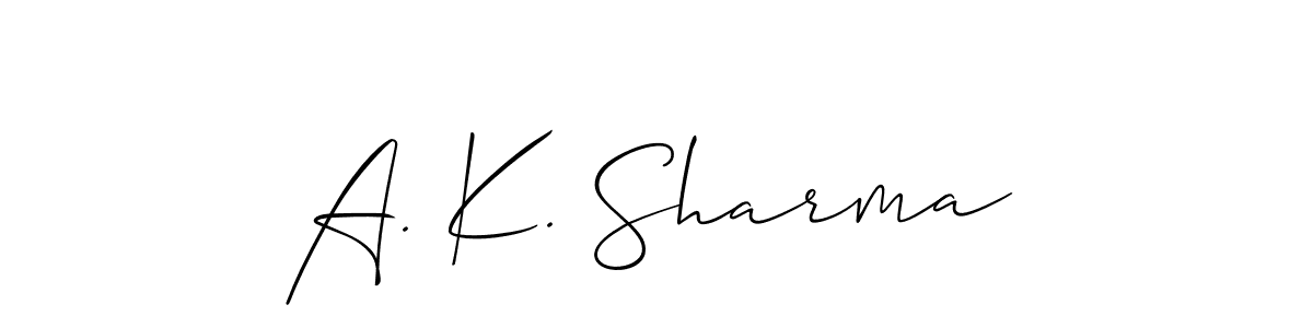 Also You can easily find your signature by using the search form. We will create A. K. Sharma name handwritten signature images for you free of cost using Allison_Script sign style. A. K. Sharma signature style 2 images and pictures png