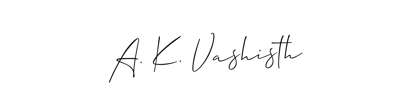 Create a beautiful signature design for name A. K. Vashisth. With this signature (Allison_Script) fonts, you can make a handwritten signature for free. A. K. Vashisth signature style 2 images and pictures png