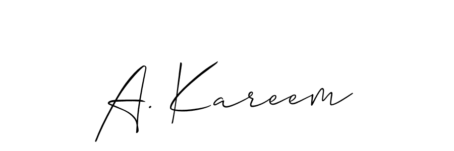 if you are searching for the best signature style for your name A. Kareem. so please give up your signature search. here we have designed multiple signature styles  using Allison_Script. A. Kareem signature style 2 images and pictures png