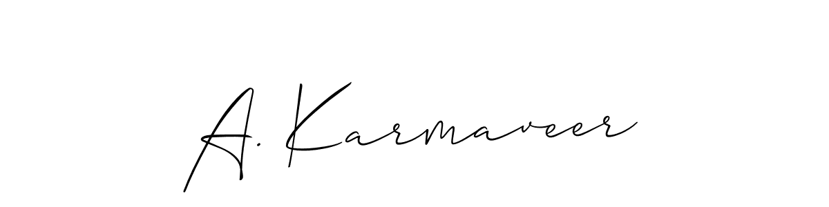 You should practise on your own different ways (Allison_Script) to write your name (A. Karmaveer) in signature. don't let someone else do it for you. A. Karmaveer signature style 2 images and pictures png