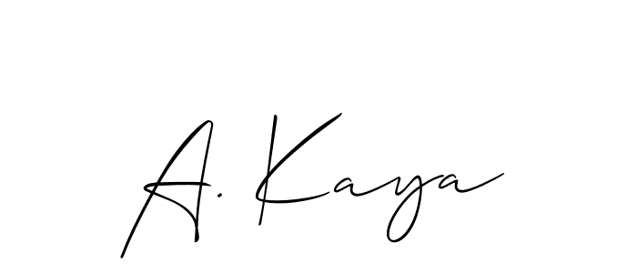 Create a beautiful signature design for name A. Kaya. With this signature (Allison_Script) fonts, you can make a handwritten signature for free. A. Kaya signature style 2 images and pictures png