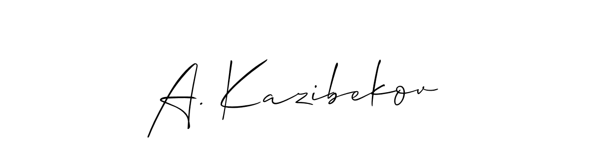 How to Draw A. Kazibekov signature style? Allison_Script is a latest design signature styles for name A. Kazibekov. A. Kazibekov signature style 2 images and pictures png