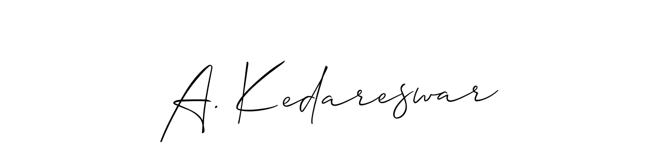 Create a beautiful signature design for name A. Kedareswar. With this signature (Allison_Script) fonts, you can make a handwritten signature for free. A. Kedareswar signature style 2 images and pictures png