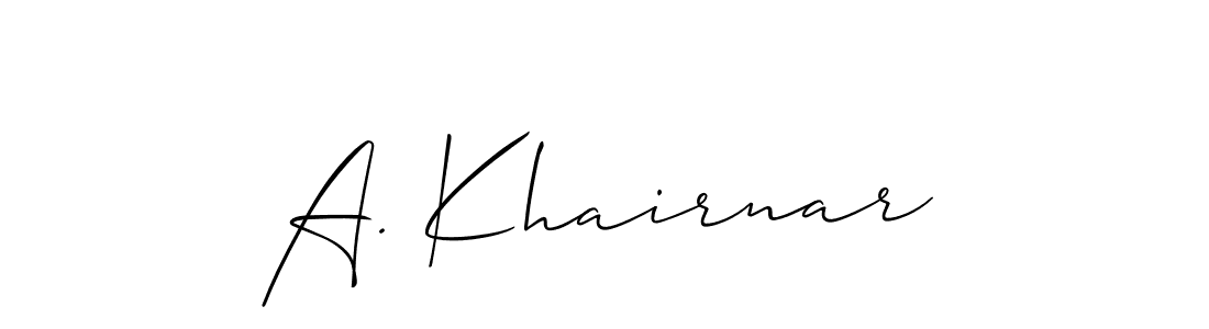 Best and Professional Signature Style for A. Khairnar. Allison_Script Best Signature Style Collection. A. Khairnar signature style 2 images and pictures png