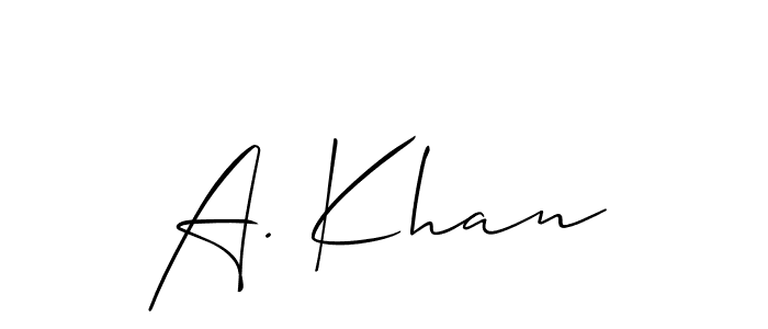 How to make A. Khan signature? Allison_Script is a professional autograph style. Create handwritten signature for A. Khan name. A. Khan signature style 2 images and pictures png