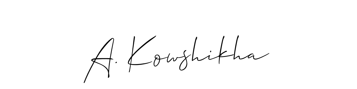 How to Draw A. Kowshikha signature style? Allison_Script is a latest design signature styles for name A. Kowshikha. A. Kowshikha signature style 2 images and pictures png