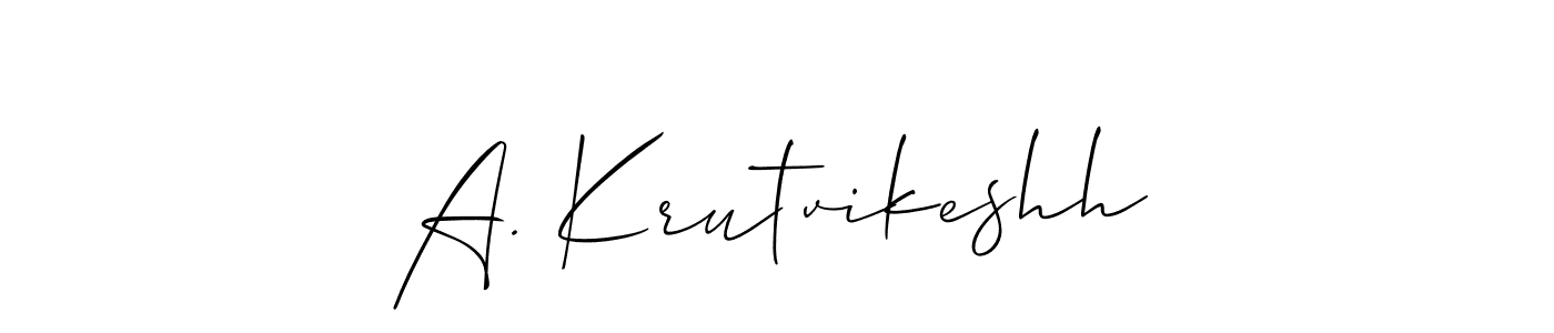 This is the best signature style for the A. Krutvikeshh name. Also you like these signature font (Allison_Script). Mix name signature. A. Krutvikeshh signature style 2 images and pictures png