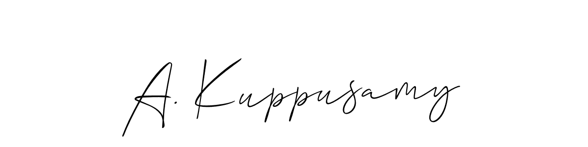 You should practise on your own different ways (Allison_Script) to write your name (A. Kuppusamy) in signature. don't let someone else do it for you. A. Kuppusamy signature style 2 images and pictures png