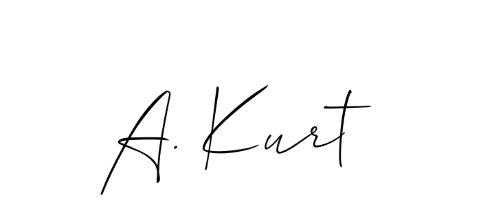 The best way (Allison_Script) to make a short signature is to pick only two or three words in your name. The name A. Kurt include a total of six letters. For converting this name. A. Kurt signature style 2 images and pictures png