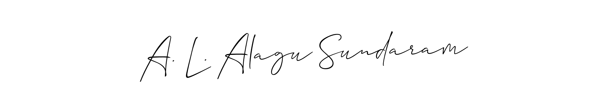 How to Draw A. L. Alagu Sundaram signature style? Allison_Script is a latest design signature styles for name A. L. Alagu Sundaram. A. L. Alagu Sundaram signature style 2 images and pictures png