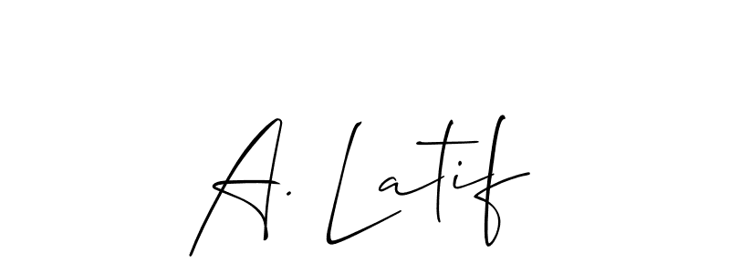 Check out images of Autograph of A. Latif name. Actor A. Latif Signature Style. Allison_Script is a professional sign style online. A. Latif signature style 2 images and pictures png