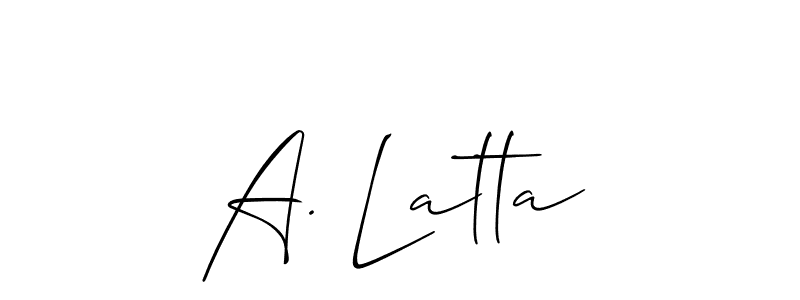 You can use this online signature creator to create a handwritten signature for the name A. Latta. This is the best online autograph maker. A. Latta signature style 2 images and pictures png