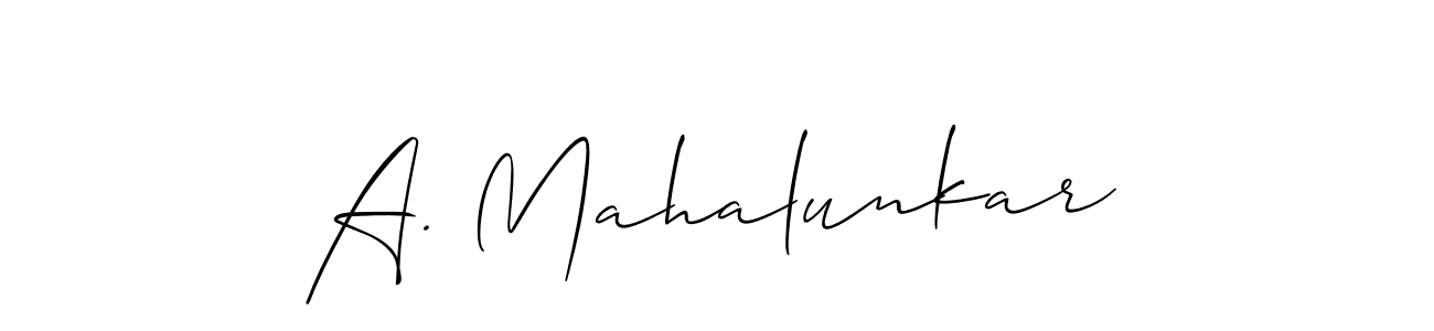 A. Mahalunkar stylish signature style. Best Handwritten Sign (Allison_Script) for my name. Handwritten Signature Collection Ideas for my name A. Mahalunkar. A. Mahalunkar signature style 2 images and pictures png