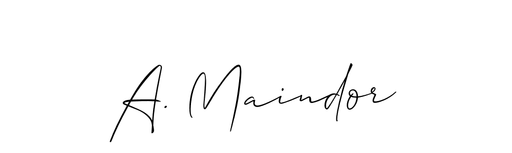 How to Draw A. Maindor signature style? Allison_Script is a latest design signature styles for name A. Maindor. A. Maindor signature style 2 images and pictures png