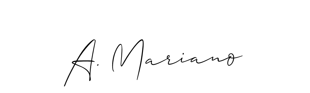 You should practise on your own different ways (Allison_Script) to write your name (A. Mariano) in signature. don't let someone else do it for you. A. Mariano signature style 2 images and pictures png