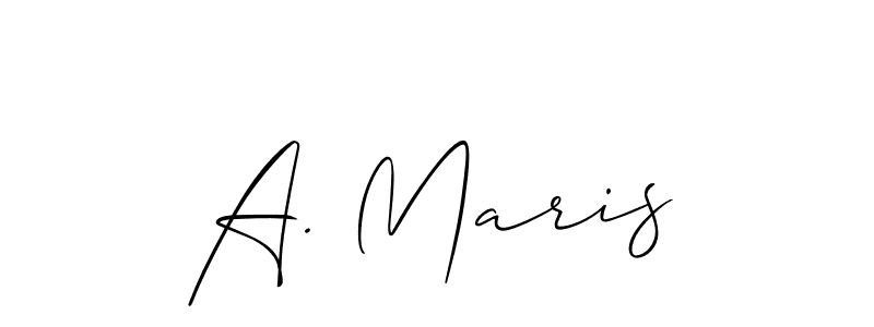 Allison_Script is a professional signature style that is perfect for those who want to add a touch of class to their signature. It is also a great choice for those who want to make their signature more unique. Get A. Maris name to fancy signature for free. A. Maris signature style 2 images and pictures png
