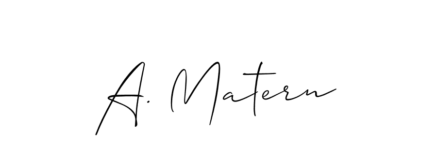 Similarly Allison_Script is the best handwritten signature design. Signature creator online .You can use it as an online autograph creator for name A. Matern. A. Matern signature style 2 images and pictures png